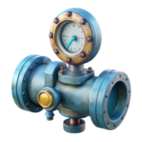 beautiful rustic Underwater Pipeline Flow Meter Transparent Background with Digital Readout professional png