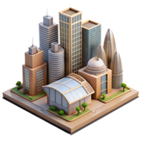 beautiful minimalist Urban Landscape with Modern Architecture Transparent Background genuine png