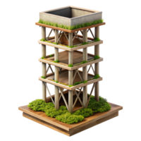 wonderful modern Vertical Farming Tower Structure Cutout high resolution png
