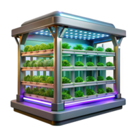 extraordinary traditional Vertical Farm with Led Lights Transparent Background authentic png