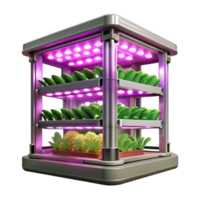 elegant abstract Vertical Farm with Led Lights Transparent Background premium png