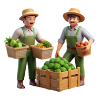 stunning abstract Vertical Farm Workers Harvesting Crops Isolated Transparent Background high quality png