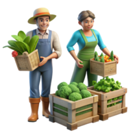 stunning minimalist Vertical Farm Workers Harvesting Crops Isolated Transparent Background png
