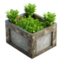 serene classic Vertical Planter with Herbs Cutout Front View exclusive png
