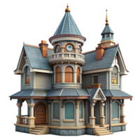 wonderful abstract Victorian Mansion Turret Detailed Architecture Transparent Background png