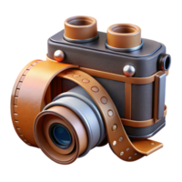 beautiful abstract Vintage Camera and Film Roll Isolated authentic png