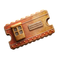 vibrant contemporary Vintage Train Ticket Cutout premium png