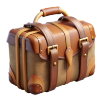 impressive modern Vintage Travel Bag with Metal Buckles Isolated Element high resolution png