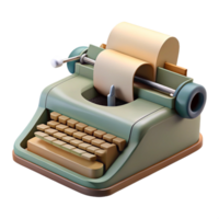 extraordinary rustic Vintage Typewriter with Paper Cutout on Transparent Background exclusive png