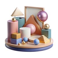 stunning traditional Virtual Event Background with Geometric Shapes Transparent Background high resolution png
