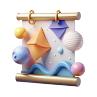 vibrant classic Virtual Event Banner with Abstract Shapes Transparent Background high resolution png