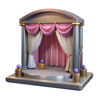 impressive artistic Virtual Event Stage with Purple Lighting Isolated high resolution png