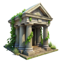 serene rustic A Crumbling Ancient Roman Temple Overgrown exclusive png