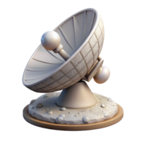 dramatic modern Weather Satellite Dish White Isolated Ground Level high quality png
