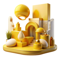 vibrant rustic Abstract Ar Environment with Yellow Lighting high quality png