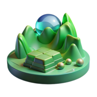 impressive traditional Abstract Ar Landscape with Green Lighting Transparent Element high resolution png