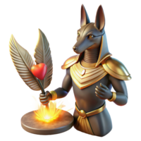 deslumbrante rústico anubis pesagem uma coração contra uma pena original png