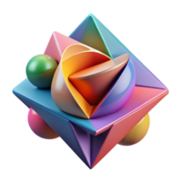 extraordinary vintage Abstract Geometric Shapes Colorful Design authentic png