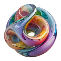 extraordinary minimalist Abstract Glass Sculpture Colorful Swirls Cutout Element premium png