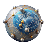elegant classic Abstract Global Network with Connecting Lines Transparent Background high resolution png