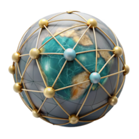 vibrant artistic Abstract Global Network with Connecting Lines Transparent Background premium png