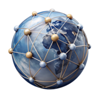 magnificent modern Abstract Global Network with Connecting Lines Transparent Background high quality png