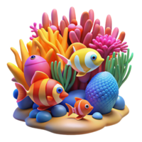vibrant creative A Vibrant Coral Reef Teeming with Colorfu authentic png