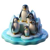 vibrant artistic A Group of Penguins Huddled Together on an I high resolution png