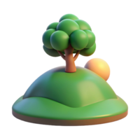 extraordinary abstract A Rolling Green Hill with a Single Oak Tr original png