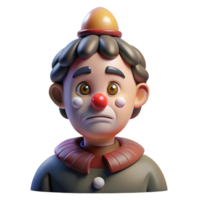 sereno rustico ritratto di un' malinconico clown con Esagerare alto risoluzione png