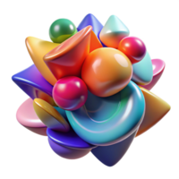 elegant minimalist Abstract Shapes Colorful Cutout Transparent Background high resolution png
