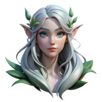 serene modern Portrait of a Elf with Pointed original png