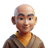 extraordinary contemporary Portrait of a Serene Buddhist Monk with A high quality png