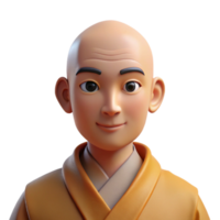 dramatic rustic Portrait of a Serene Buddhist Monk with A original png