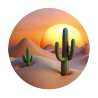 serene creative A Serene Desert Landscape at Sunset with T authentic png