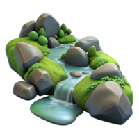 stunning rustic A Babbling Brook Flowing over Smooth Moss authentic png