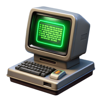 atemberaubend traditionell ein Jahrgang Computer Terminal Anzeigen com hoch Auflösung png