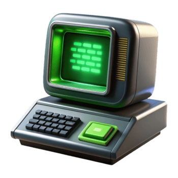 maravilloso minimalista un Clásico computadora terminal mostrando com alto resolución png