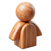 vibrant traditional Abstract Wooden Figure Simple Shape Transparent Background professional png
