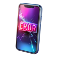 elegant artistic A Cracked Smartphone Screen Displaying a Gl high resolution png