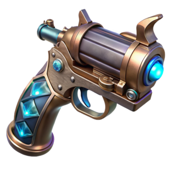 deslumbrante contemporâneo uma lustroso steampunk pistola intrincado gravar profissional png