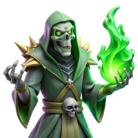 elegant artistic A Powerful Lich Casting a Spell of Necroman professional png