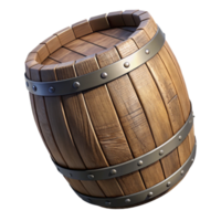 elegant rustic Aged Wooden Barrel Side View Element png