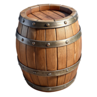 magnificent rustic Aged Wooden Barrel Side View Element premium png