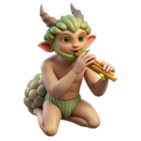 beautiful artistic A Mischievous Satyr Playing a Pan Flute In high resolution png