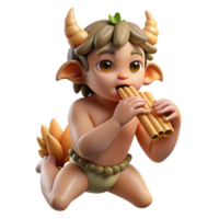 wonderful vintage A Mischievous Satyr Playing a Pan Flute In 4K png