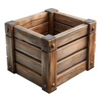 magnificent traditional Aged Wooden Wine Crate Front View Element png