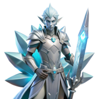 vibrant rustic A Graceful Elf Warrior Clad in Silver Arm 4K png
