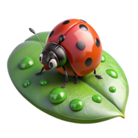 magnificent creative A Tiny Ladybug Crawling on a Leaf Macro original png