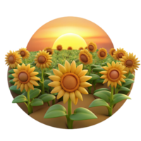 beautiful minimalist A Field of Sunflowers Facing the Rising S genuine png